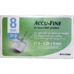 Accu-Fine Aghi Sterili per Insulina 32G 8mm 100 pezzi