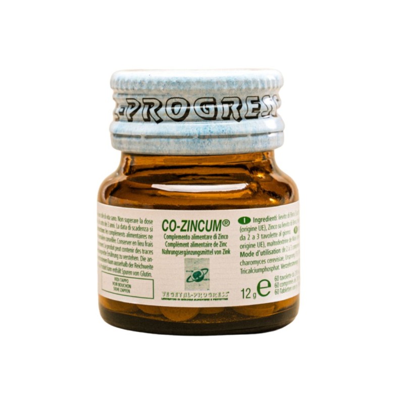 Flacone Vegetal Progress Co-Zincum Integratore con Sali Minerali 60 Compresse Flacone Vegetal Progress Co-Zincum Integratore con Sali Minerali 60 Compresse