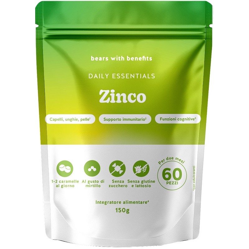 foto di Bears With Benefits Daily Essentials Integrarore di Zinco per Difese Immunitarie 60 Caramelle Gommose Gusto Mirtillo