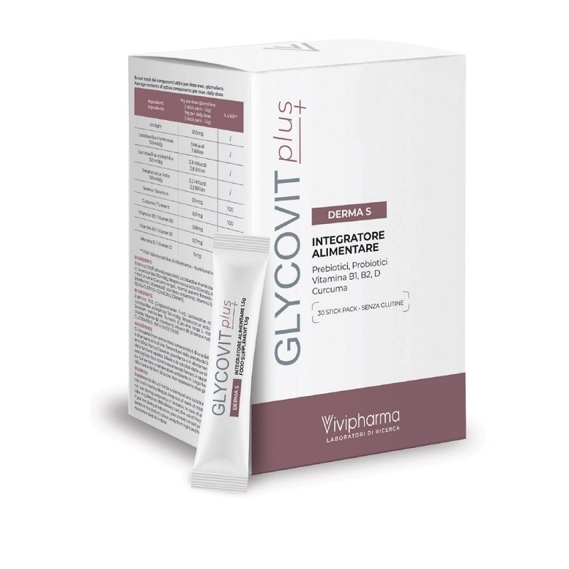 Glycovit Plus Derma S integratore per flora intestinale, pelle e difese immunitarie 30 stick pack
