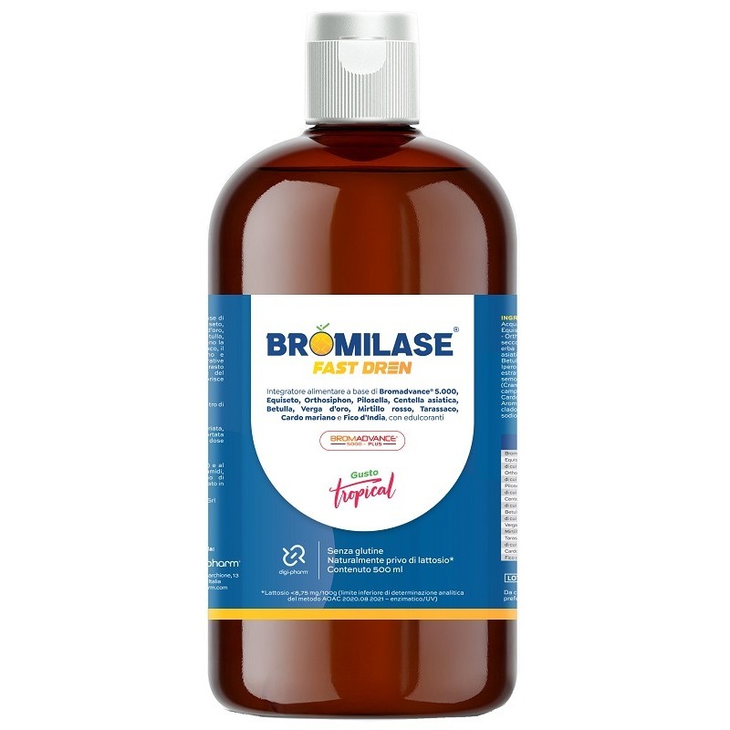 Bromilase Fast Dren integratore drenante per ritenzione idrica e gambe pesanti 500 ml Bromilase Fast Dren integratore drenante per ritenzione idrica e gambe pesanti 500 ml