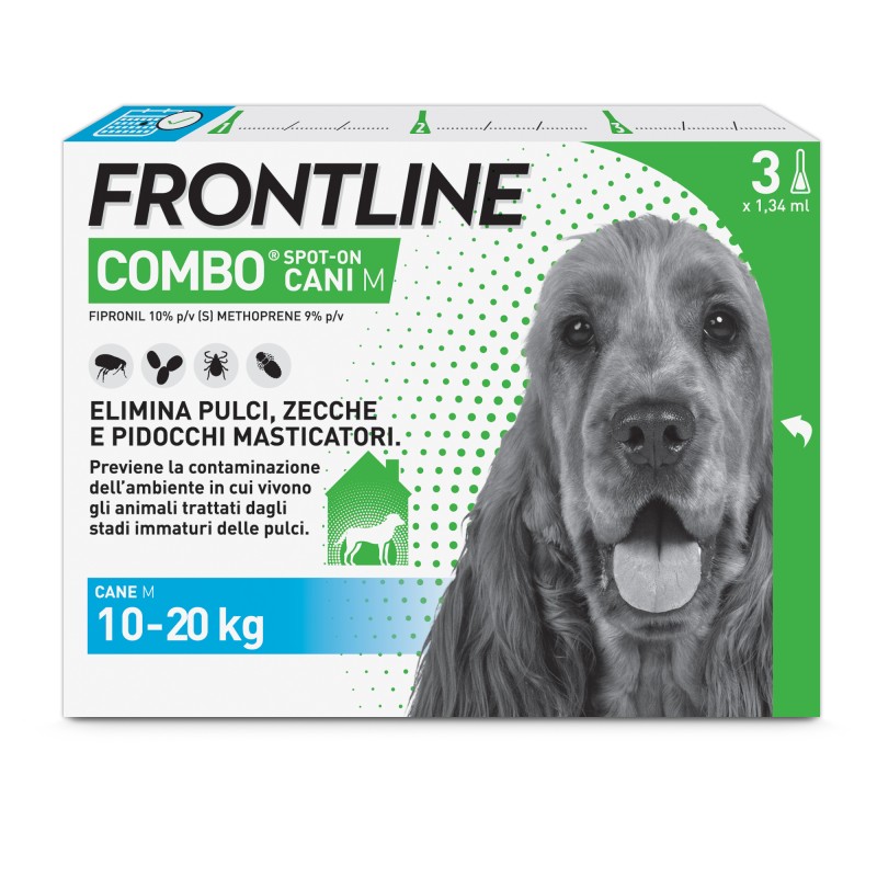 confezione di Frontline Combo Antiparassitario Per Cani 10-20kg 3 Pipette confezione di Frontline Combo Antiparassitario Per Cani 10-20kg 3 Pipette