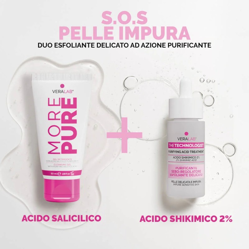 Contenuto di Veralab S.O.S Pelle Impura Detergente More Pure 50 ml + Siero Acido Shikimico 30 ml Contenuto di Veralab S.O.S Pelle Impura Detergente More Pure 50 ml + Siero Acido Shikimico 30 ml