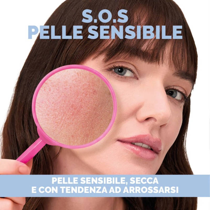 Uso di Veralab Kit S.O.S Pelle Sens Ble Detergente More Soft 50 ml + Crema Viso Sensi Blue Face Cream 50 ml
