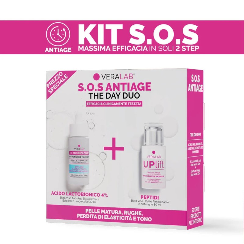 Specifiche di Veralab Kit S.O.S Antiage The Day Duo Siero Acido Lactobionico 30 ml + Siero UpLift 30 ml