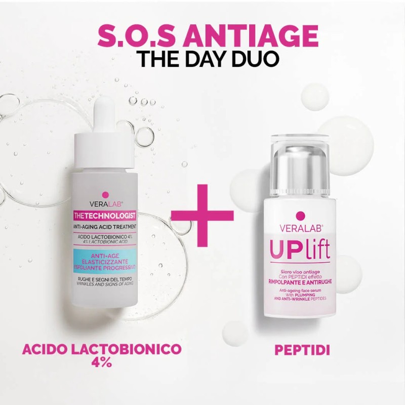 Composizione di Veralab Kit S.O.S Antiage The Day Duo Siero Acido Lactobionico 30 ml + Siero UpLift 30 ml