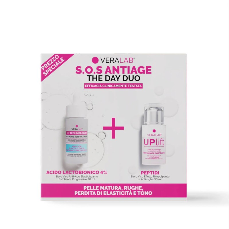 Formato di Veralab Kit S.O.S Antiage The Day Duo Siero Acido Lactobionico 30 ml + Siero UpLift 30 ml