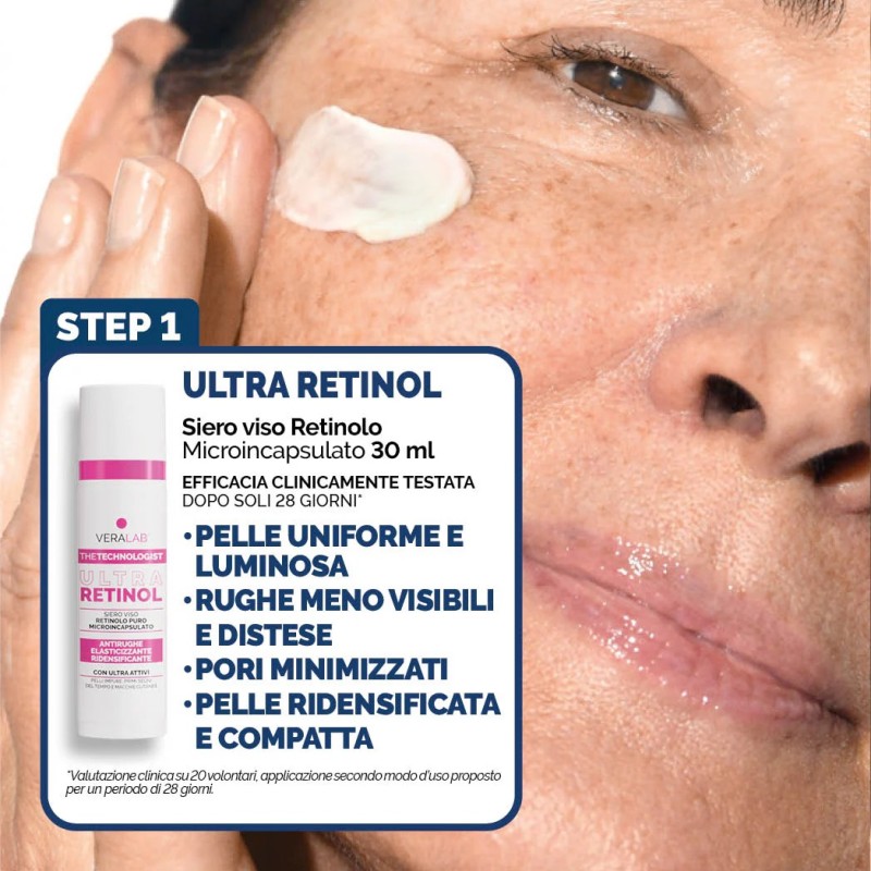 Step 1 di Veralab S.O.S Antiage The Night Duo Siero Viso Ultra Retinol 30 ml + Siero Viso Recovery Glow 30 ml
