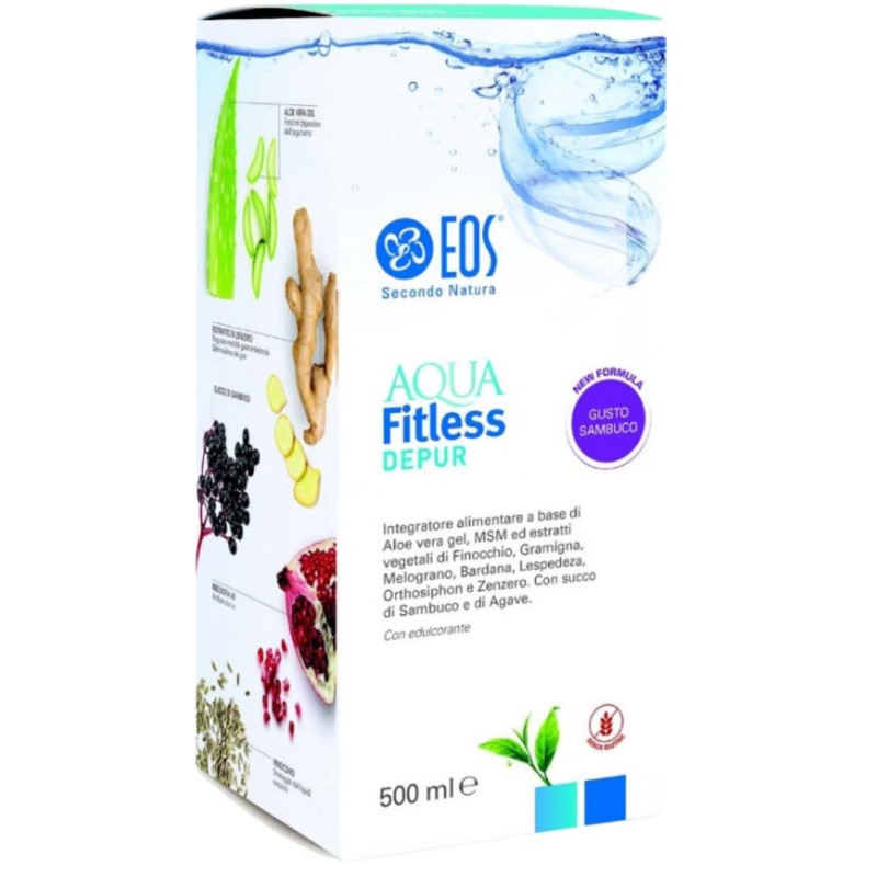 confezione di Eos Aqua Fitless Depur Integratore Drenante 500ml confezione di Eos Aqua Fitless Depur Integratore Drenante 500ml