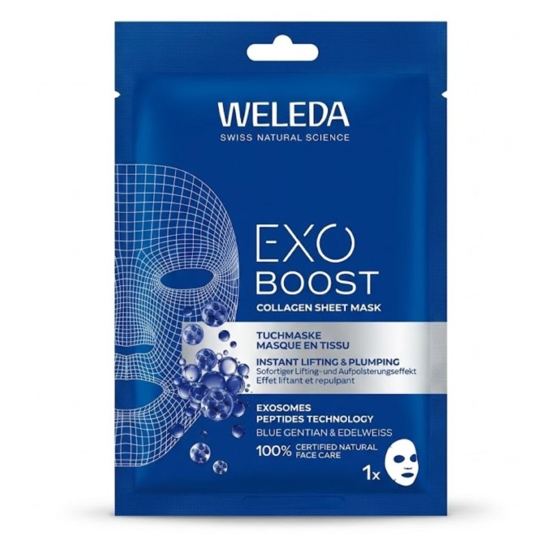 Formato di Weleda Exo Boost Maschera Levigante con Peptidi per il Viso 1 Maschera Monouso