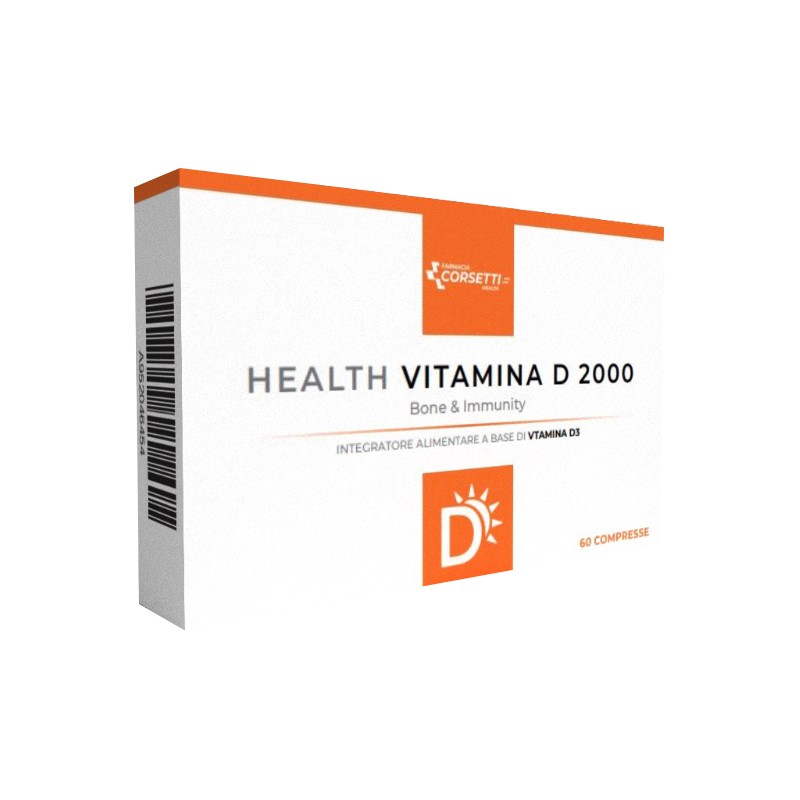 Health Vitamina D 2000 per Ossa, Muscoli e Immunità 60 Compresse Orosolubili