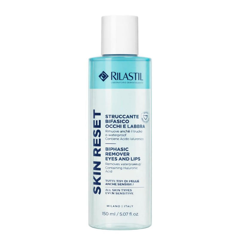 Flacone Rilastil Skin Reset Struccante Bifasico Occhi e Labbra Pantenolo 150ml Flacone Rilastil Skin Reset Struccante Bifasico Occhi e Labbra Pantenolo 150ml