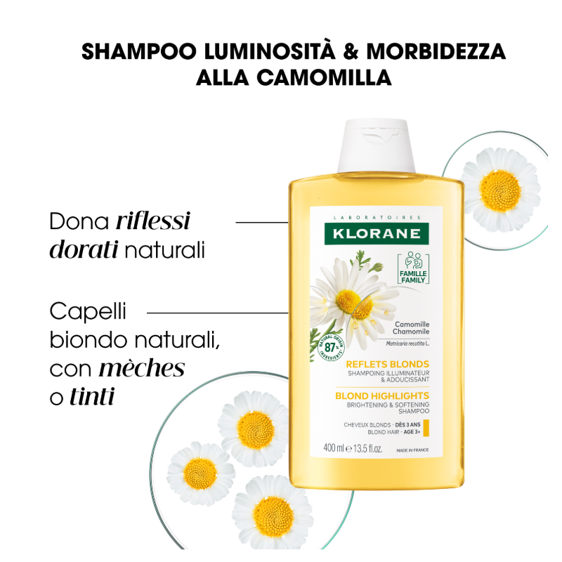 Klorane Shampoo alla Camomilla per Capelli Chiari 400ml Klorane Shampoo alla Camomilla per Capelli Chiari 400ml
