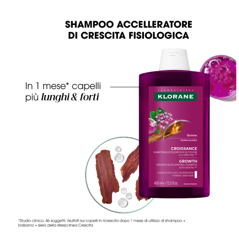 Klorane Shampoo Acceleratore di Crescita Fisiologica per Capelli 400ml Klorane Shampoo Acceleratore di Crescita Fisiologica per Capelli 400ml