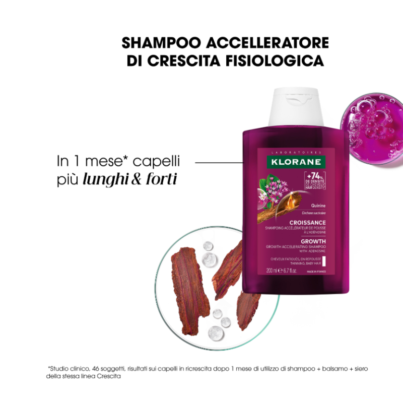 Klorane Shampoo Acceleratore di Crescita Fisiologica per Capelli 200ml Klorane Shampoo Acceleratore di Crescita Fisiologica per Capelli 200ml