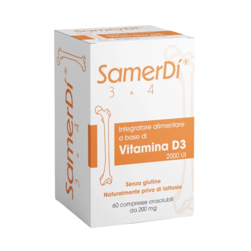Confezione Samerdì Integratore Vitamina D3 per Ossa, Immunità e Benessere 60 Compresse Confezione Samerdì Integratore Vitamina D3 per Ossa, Immunità e Benessere 60 Compresse