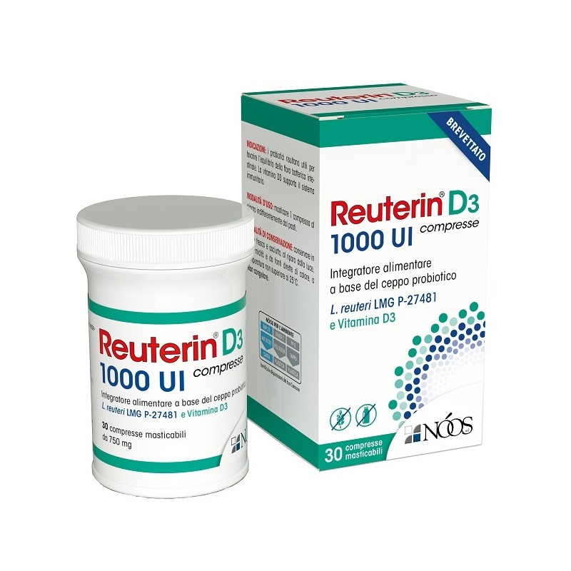 foto di Reuterin D3 Compresse 1000 Ui per Benessere Intestinale e Difese Immunitarie 30 Compresse Masticabili foto di Reuterin D3 Compresse 1000 Ui per Benessere Intestinale e Difese Immunitarie 30 Compresse Masticabili