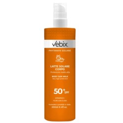 flacone di Vebix Phytamin Latte Solare Corpo Bambini SPF50+ 200ml