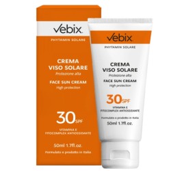 flacone di Vebix Phytamin Crema Solare Viso SPF30 Pelle Sensibile 50ml
