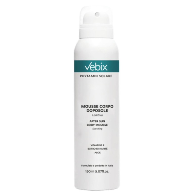 flacone di Vebix Phytamin Mousse Corpo Doposole Lenitiva 150ml flacone di Vebix Phytamin Mousse Corpo Doposole Lenitiva 150ml