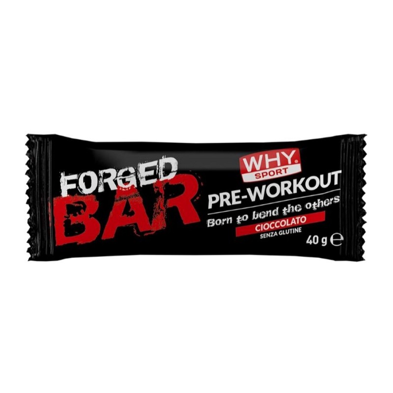 Whysport Forged Bar Cacao barretta energetica pre-workout senza glutine 40 g Whysport Forged Bar Cacao barretta energetica pre-workout senza glutine 40 g