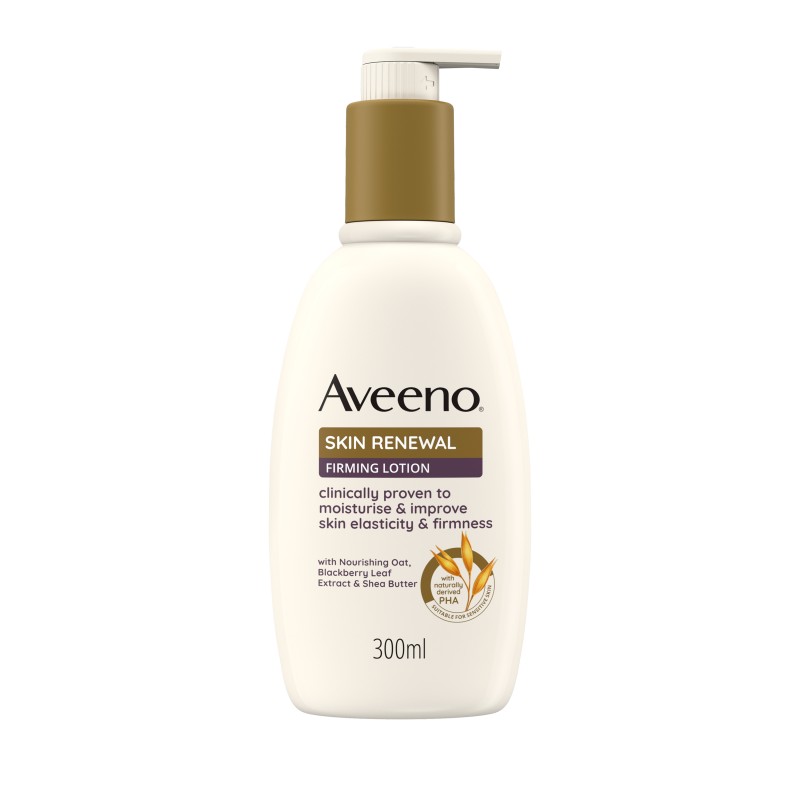 flacone di Aveeno Skin Renewal Lozione Rassodante Corpo Idratante e Levigante 300ml flacone di Aveeno Skin Renewal Lozione Rassodante Corpo Idratante e Levigante 300ml