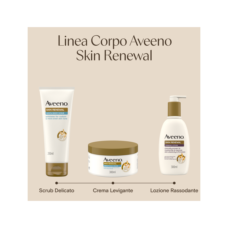 Aveeno Skin Renewal Crema Levigante Corpo per Pelle Secca 300ml Aveeno Skin Renewal Crema Levigante Corpo per Pelle Secca 300ml