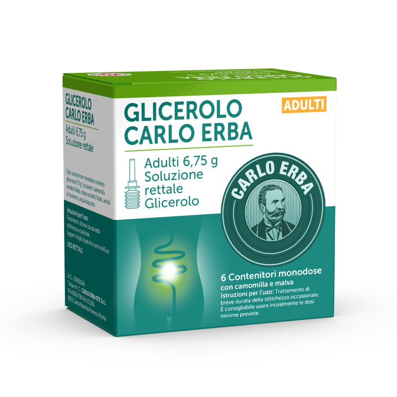 confezione di Glicerolo Carlo Erba Adulti Lassativi 6 Microclismi 6,75 g