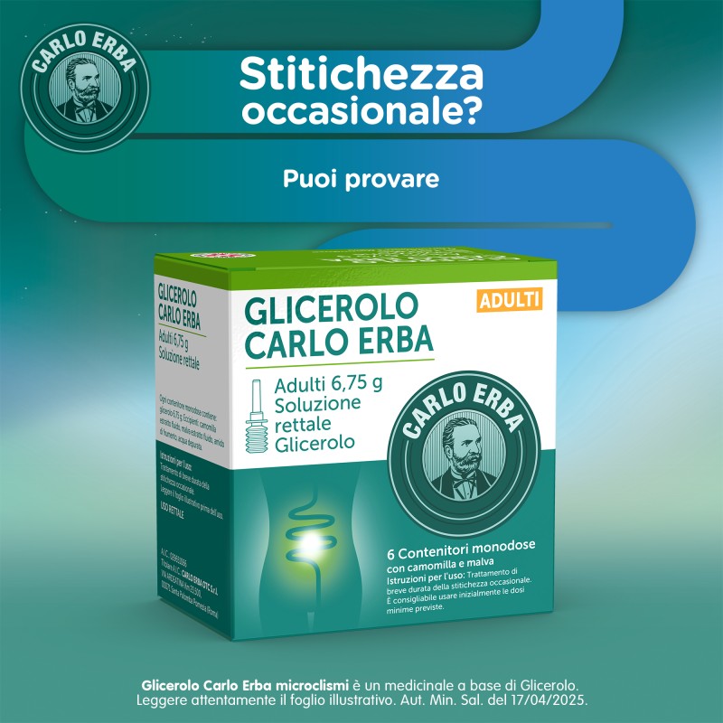 Glicerolo Carlo Erba Adulti Lassativi 6 Microclismi 6,75 g