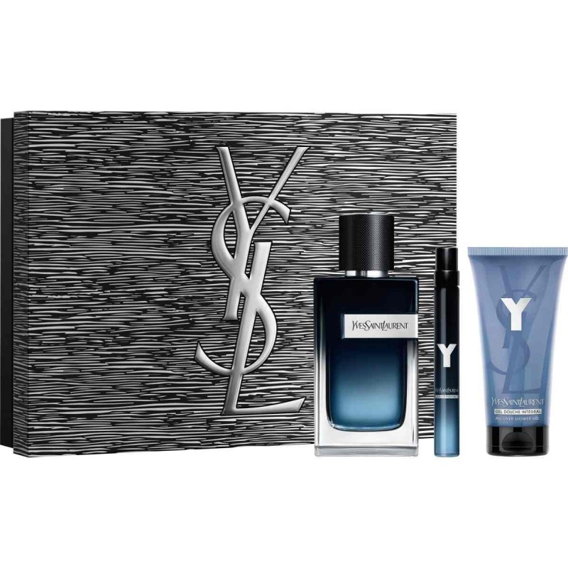 Yves Saint Laurent Y Eau de Parfum cofanetto Uomo, fragranza elegante e persistente, formato 100 ml+10 ml+gel doccia ...