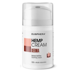 flacone di Eusphera Hemp Cream Derma Crema Lenitiva Viso e Corpo per Psoriasi 50ml flacone di Eusphera Hemp Cream Derma Crema Lenitiva Viso e Corpo per Psoriasi 50ml