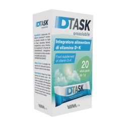 Confezione D-Task+K integratore per Ossa e Sistema immunitario 20 stick pack da 1g Confezione D-Task+K integratore per Ossa e Sistema immunitario 20 stick pack da 1g