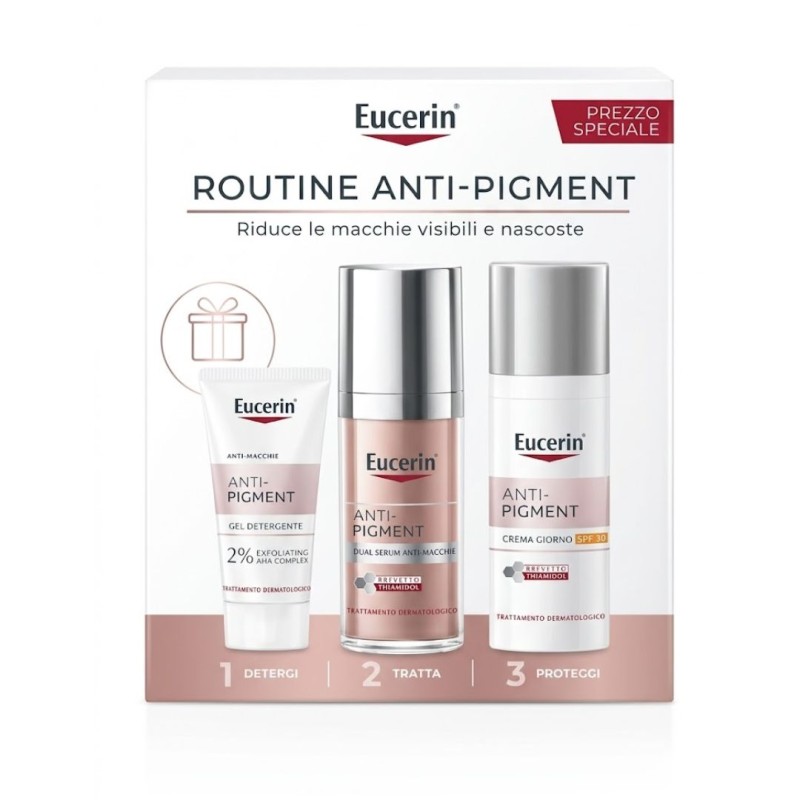 Formato di Eucerin Routine Anti-Pigment Kit Gel Detergente + Siero + Crema SPF30