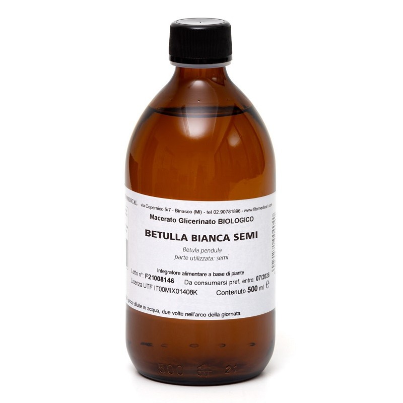Fitomedical Betulla Bianca Semi Macerato Glicerico per Drenaggio 500 Ml Bio