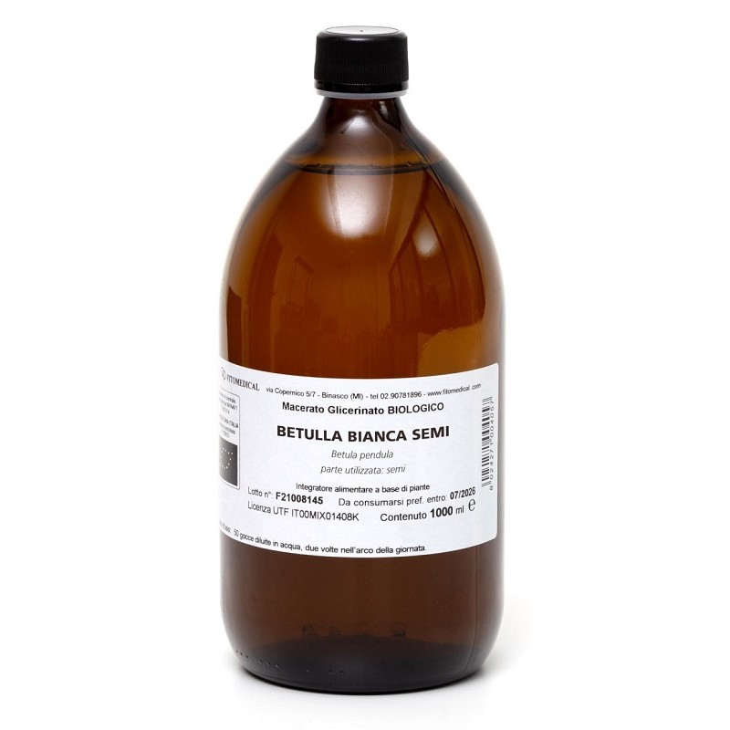 Fitomedical Betulla Bianca Semi Macerato Glicerico per Drenaggio 1000 Ml Bio
