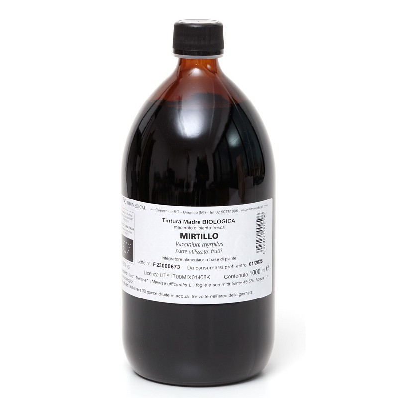 Fitomedical Mirtillo Tintura Madre per Circolazione 1000 Ml Bio