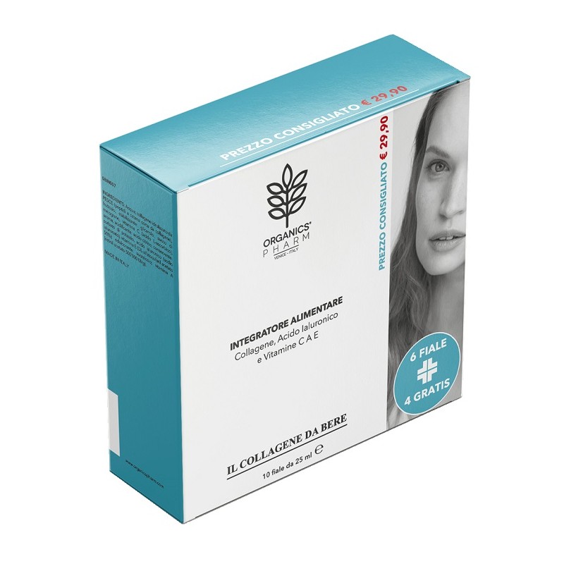 Organics Pharm Il Collagene Da Bere per Pelle e Articolazioni 10 Fiale da 25 ml
