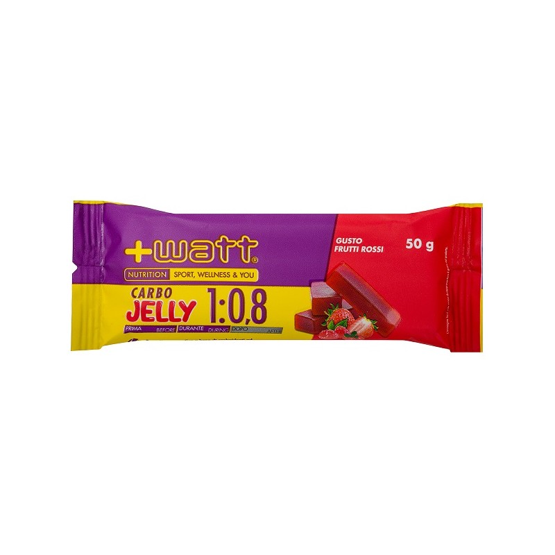 Carbo Jelly 1 0,8 Frutti Rossi Barretta energetica senza glutine per sportivi 50 g Carbo Jelly 1 0,8 Frutti Rossi Barretta energetica senza glutine per sportivi 50 g