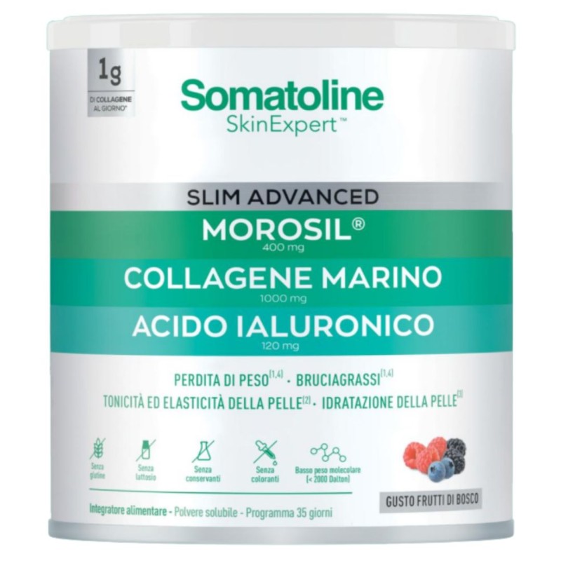 barattolo di Somatoline Skin Expert Slim Advanced Integratore Perdita Peso Frutti di Bosco Polvere 275g barattolo di Somatoline Skin Expert Slim Advanced Integratore Perdita Peso Frutti di Bosco Polvere 275g