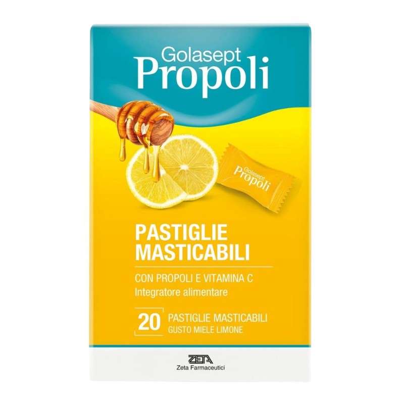 Confezione Golasept Propoli Miele Limone 20 Compresse Confezione Golasept Propoli Miele Limone 20 Compresse