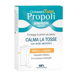 Confezione Golasept Tuss Propoli Integratore Lenitivo Gola Irritata 24 Compresse Confezione Golasept Tuss Propoli Integratore Lenitivo Gola Irritata 24 Compresse