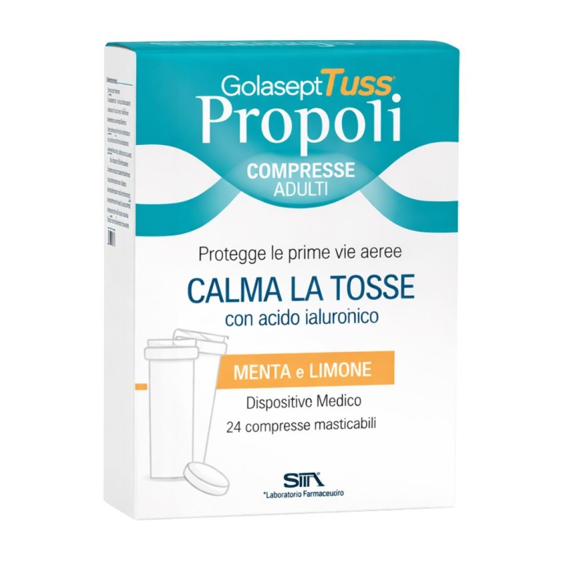 Confezione Golasept Tuss Propoli Integratore Lenitivo Gola Irritata 24 Compresse Confezione Golasept Tuss Propoli Integratore Lenitivo Gola Irritata 24 Compresse