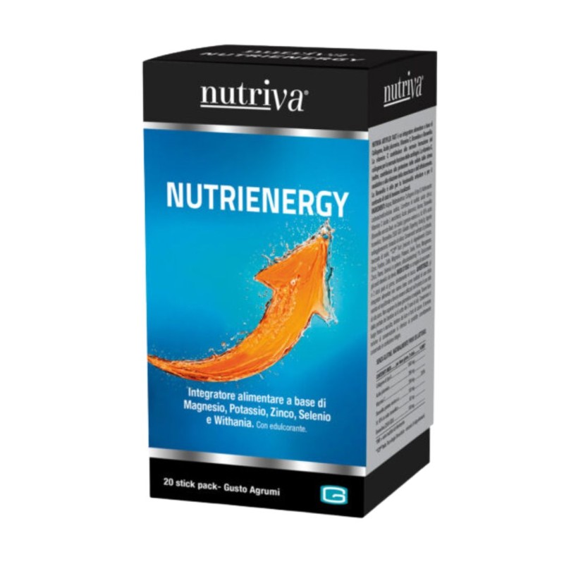 Confezione Nutriva Nutrienergy Integratore Magnesio Potassio Stanchezza Fisica e Mentale 20 Stick Confezione Nutriva Nutrienergy Integratore Magnesio Potassio Stanchezza Fisica e Mentale 20 Stick