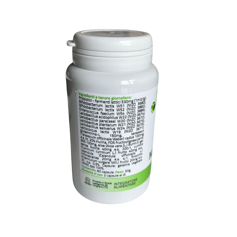 Ingredienti di Holos Nutribioma Integratore Alimentare con Probiotici e Prebiotici 60 Capsule