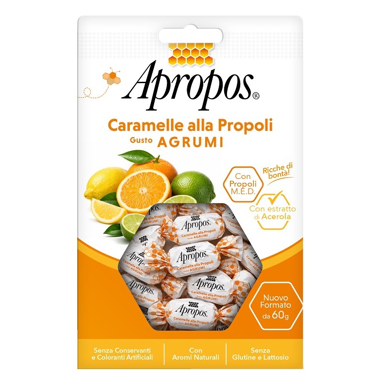 Apropos Caramelle Propoli Agrumi per Gola Lenitiva 60 g Apropos Caramelle Propoli Agrumi per Gola Lenitiva 60 g