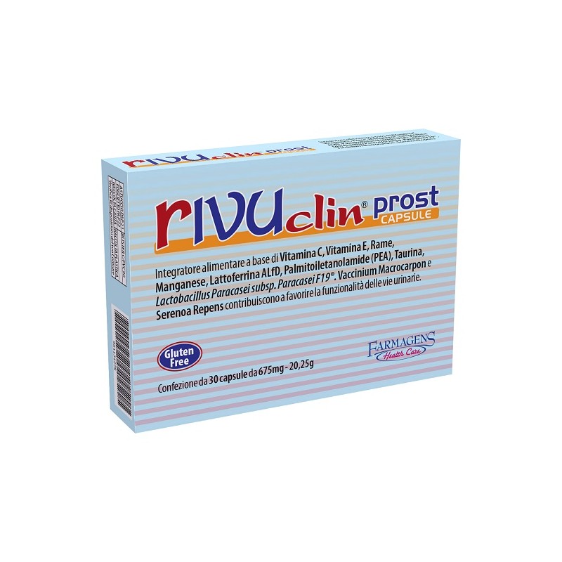 Rivuclin Prost integratore per benessere vie urinarie uomo 30 capsule Rivuclin Prost integratore per benessere vie urinarie uomo 30 capsule