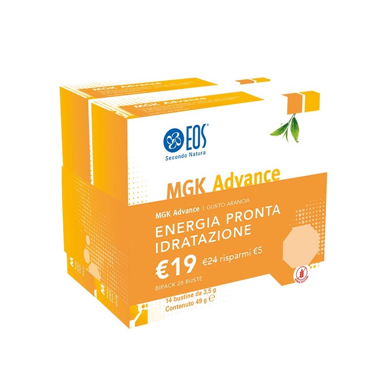 Eos Mgk Advance integratore per energia e muscoli 14 bustine da 3,5 g Eos Mgk Advance integratore per energia e muscoli 14 bustine da 3,5 g