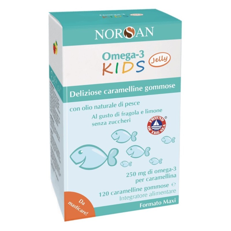 Formato di Norsan Omega 3 Kids Integratore di Omega 3 per Bambini 120 Jelly