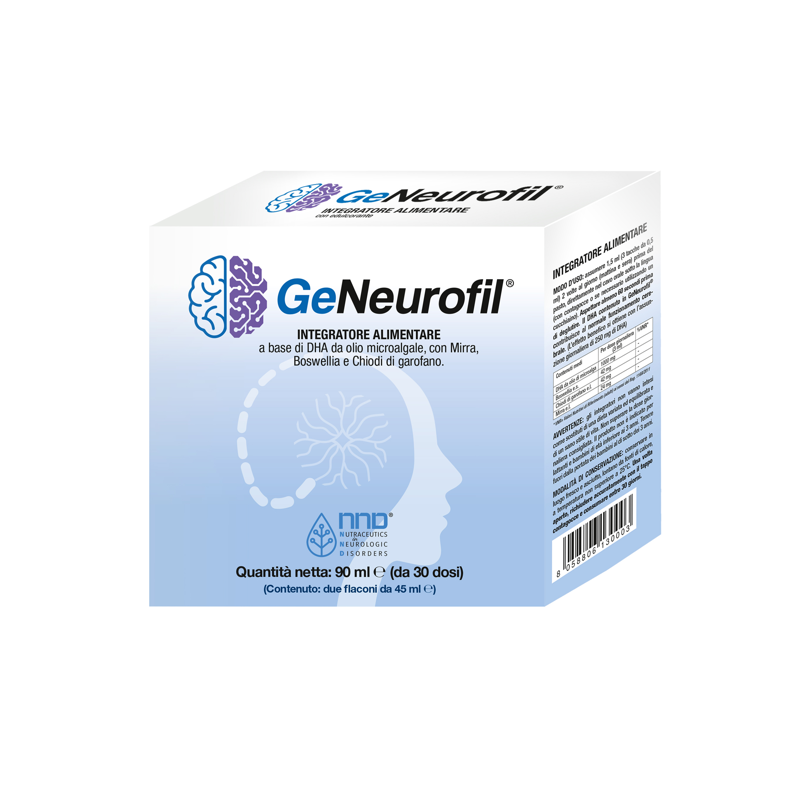GeNeurofil Integratore per Funzione Cerebrale DHA Sublinguale 2x45ml