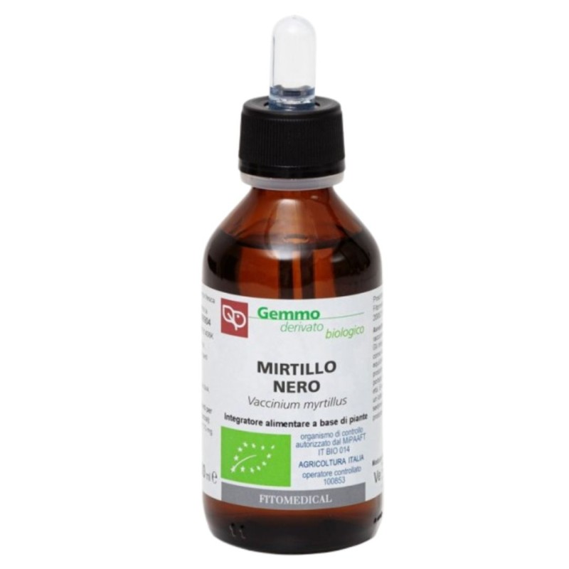 Flacone Fitomedical Mirtillo Nero Macerato Glicerico per Vista e Circolazione 1000 Ml Bio